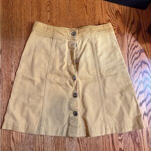 H&M Mustard Button-Front Mini Skirt